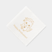 Abschluss-Owl in einem Hut mit Scroll Servietten Mit Folie (Rechts)