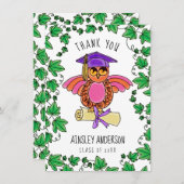 Abschluss Owl mit Ivy Dankeskarte (Vorne/Hinten)