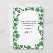 Abschluss Owl mit Ivy Dankeskarte (Rückseite)