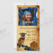 ABSCHLUSS OWL PARCHMENT BROWN WAX SIEGEL MONOGRAM ANKÜNDIGUNG (Vorderseite)