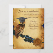 ABSCHLUSS OWL PARCHMENT BROWN WAX SIEGEL MONOGRAM EINLADUNG (Rückseite)