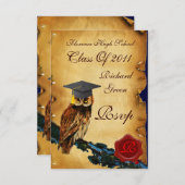 ABSCHLUSS OWL PARCHMENT RED WAX SIEGEL MONOGRAM ANKÜNDIGUNG (Vorne/Hinten)