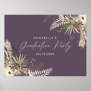 Abschluss Pampas botanisch elegant lila Poster