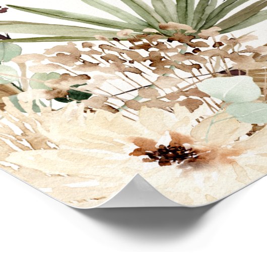 Abschluss Pampas botanisch modern elegant Poster (Ecke)