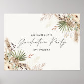 Abschluss Pampas botanisch modern elegant Poster (Vorne)