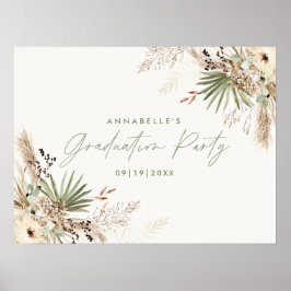 Abschluss Pampas botanisch modern elegant Poster