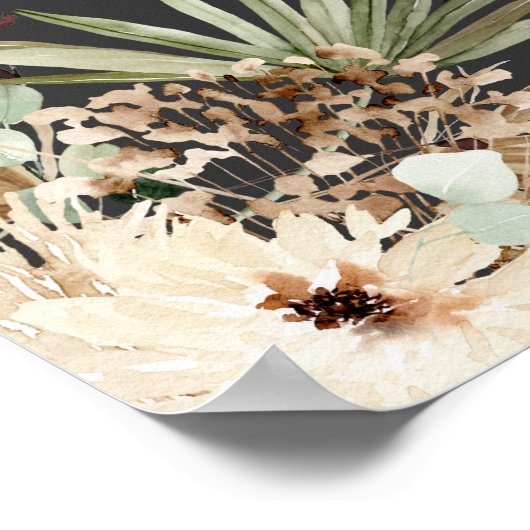 Abschluss Pampas botanisch modern elegant Poster (Ecke)