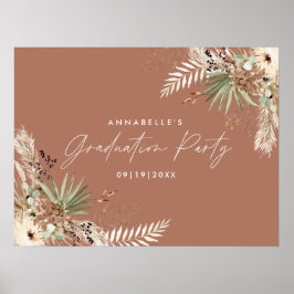 Abschluss pampas botanische Terrakotta chisch Poster