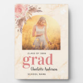 Abschluss Pampas Gras Foto rot Marmor Fotoplatte (Vorderseite)