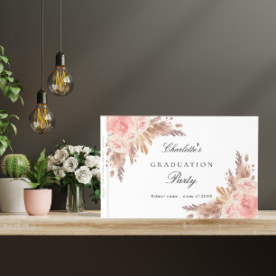 Abschluss Pampas Gras Rose Goldblume Gästebuch