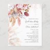 Abschluss Pampas Grass Foto Party Einladung (Vorderseite)