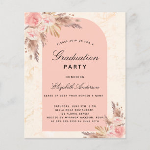 Abschluss Pampas Rose Gold Einladung
