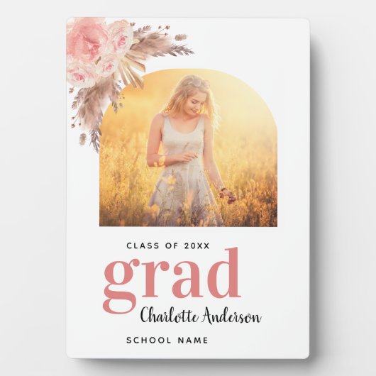 Abschluss Pampelgras Rosa Blumengras Foto Fotoplatte (Vorderseite)