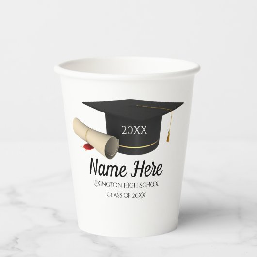 Abschluss Paper Cups-Klasse 2025 Pappbecher (Vorderseite)