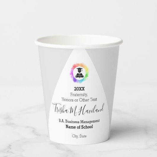 Abschluss Paper Cups Light Gray and White HAMbyWG Pappbecher (Rückseite)