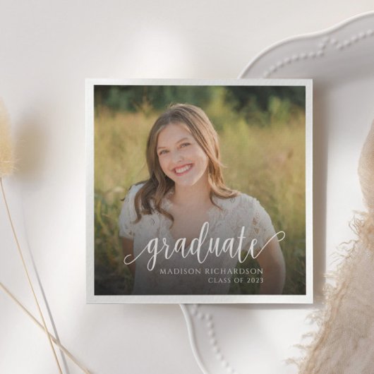 Abschluss Paper für modernes Skript-Foto Serviette