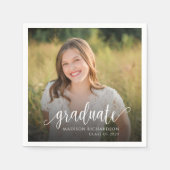 Abschluss Paper für modernes Skript-Foto Serviette (Vorderseite)