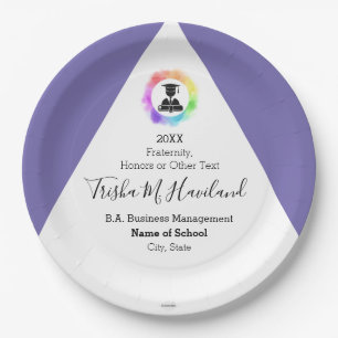 Abschluss Paper Plate Lilac und White HAMbyWG Pappteller