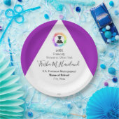 Abschluss Paper Plate Violet and White HAMbyWG Pappteller (Party)