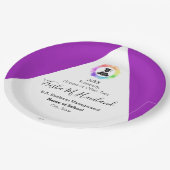 Abschluss Paper Plate Violet and White HAMbyWG Pappteller (Schrägansicht)