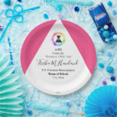 Abschluss Papierplatte Rosa und Weiß HAMbyWG Pappteller (Party)