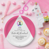 Abschluss Papierplatte Rosa und Weiß HAMbyWG Pappteller (Party)