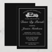 Abschluss-Parade Modernes Minimalistisches Schwarz Einladung (Vorne/Hinten)