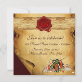 ABSCHLUSS PARCHMENT RED WAX SIEGEL MONOGRAM Einlad Einladung (Rückseite)