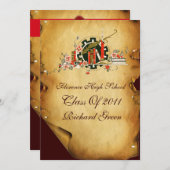 ABSCHLUSS PARCHMENT RED WAX SIEGEL MONOGRAM EINLAD EINLADUNG (Vorne/Hinten)