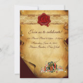 ABSCHLUSS PARCHMENT RED WAX SIEGEL MONOGRAM Einlad Einladung (Rückseite)