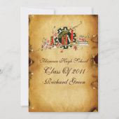 ABSCHLUSS PARCHMENT RED WAX SIEGEL MONOGRAM Felt Einladung (Vorderseite)