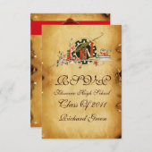 ABSCHLUSS PARCHMENT RED WAX SIEGEL MONOGRAM UAWG EINLADUNG (Vorne/Hinten)