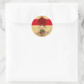 ABSCHLUSS PARCHMENT UND ROTES WAX SIEGEL MONOGRAM RUNDER AUFKLEBER (Tasche)