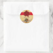 ABSCHLUSS PARCHMENT UND ROTES WAX SIEGEL MONOGRAM RUNDER AUFKLEBER (Tasche)