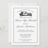 Abschluss-Parcours Modernes Minimalistisches Weiß Einladung (Vorderseite)