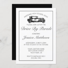 Abschluss-Parcours Modernes Minimalistisches Weiß Einladung