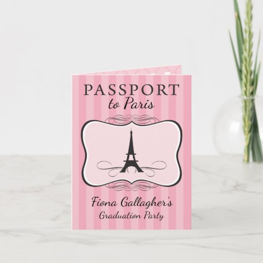 Abschluss Paris Passport 5. Klasse Einladung (Vorderseite)