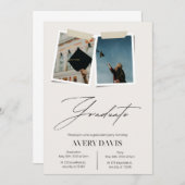 Abschluss Part Invite - Modernes Script Einladung (Vorne/Hinten)