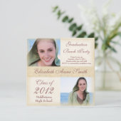 Abschluss-Party auf dem StrandWindswept Grunge Einladung (Stehend Vorderseite)