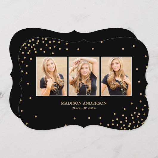 Abschluss-Party Einladung der Confetti-Sammlungs-| (Vorne/Hinten)