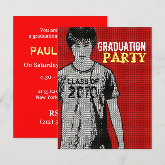 Abschluss-Party Einladung des (Vorne/Hinten)