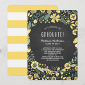 Abschluss-Party Einladung des Blumen-Garten-| (Vorne/Hinten)