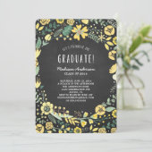 Abschluss-Party Einladung des Blumen-Garten-| (Stehend Vorderseite)