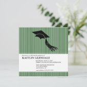 Abschluss-Party Einladung mit Kappe und Quaste (Stehend Vorderseite)