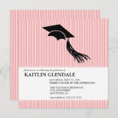 Abschluss-Party Einladung mit Kappe und Quaste (Vorne/Hinten)