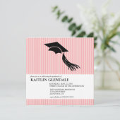 Abschluss-Party Einladung mit Kappe und Quaste (Stehend Vorderseite)