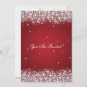 Abschluss-Party-funkelndes Glitzer-Rot Einladung (Rückseite)