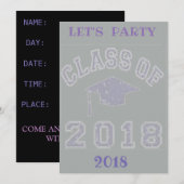 ABSCHLUSS-PARTY LADEN EIN EINLADUNG (Vorne/Hinten)