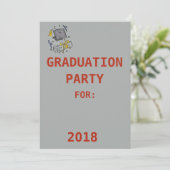 ABSCHLUSS-PARTY LADEN EIN EINLADUNG (Stehend Vorderseite)