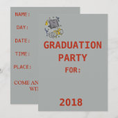 ABSCHLUSS-PARTY LADEN EIN EINLADUNG (Vorne/Hinten)